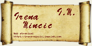 Irena Minčić vizit kartica